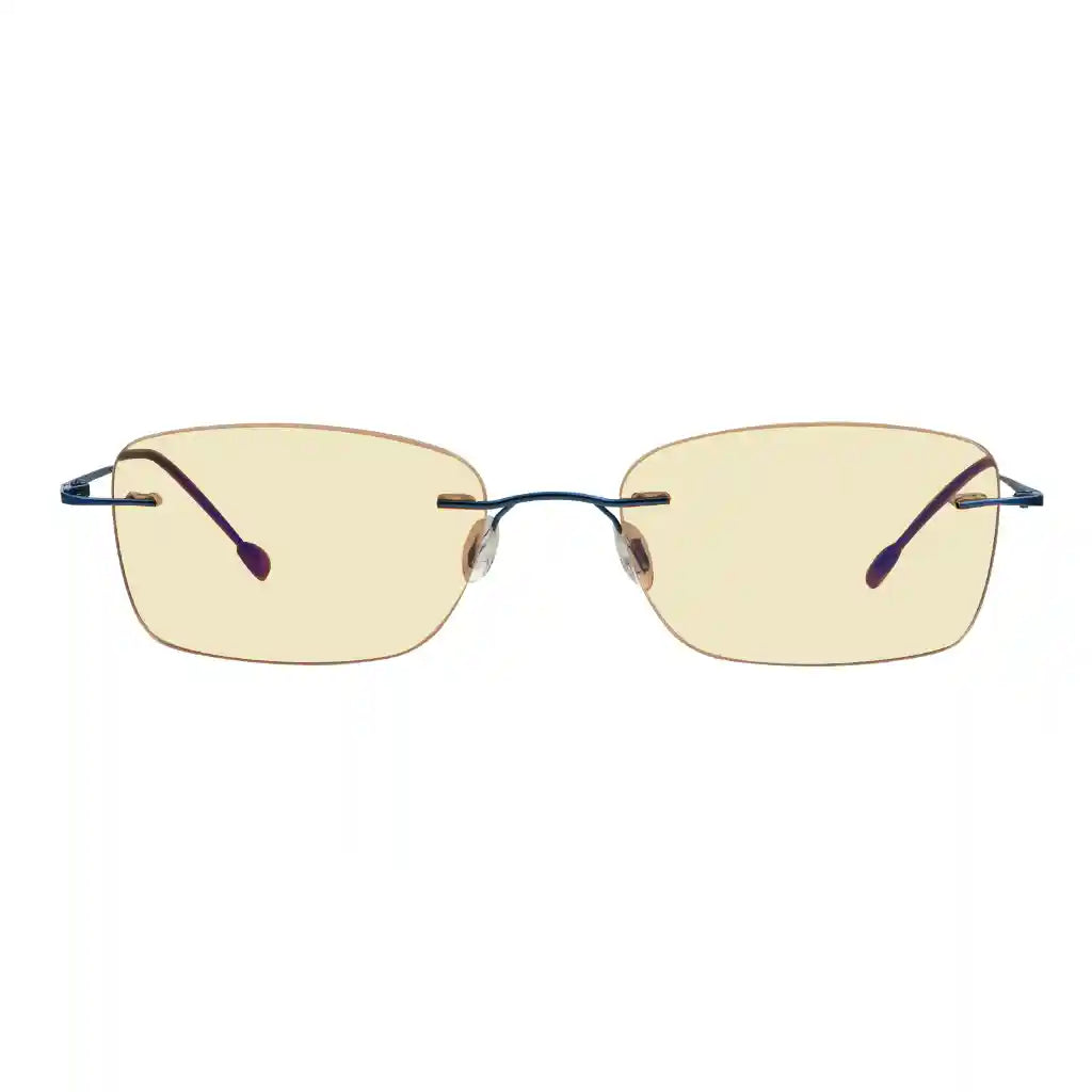 Rimless Blue Light Blocking Glasses Yellow Tinted Women Men Eyewear