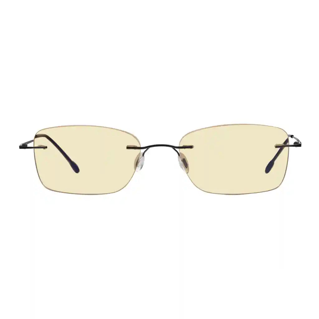 Rimless Blue Light Blocking Glasses Yellow Tinted Women Men Eyewear