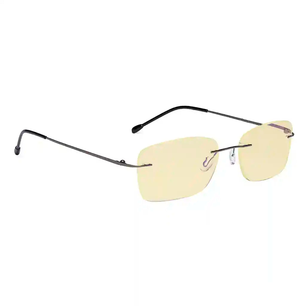 Rimless Blue Light Blocking Glasses Yellow Tinted Women Men Eyewear