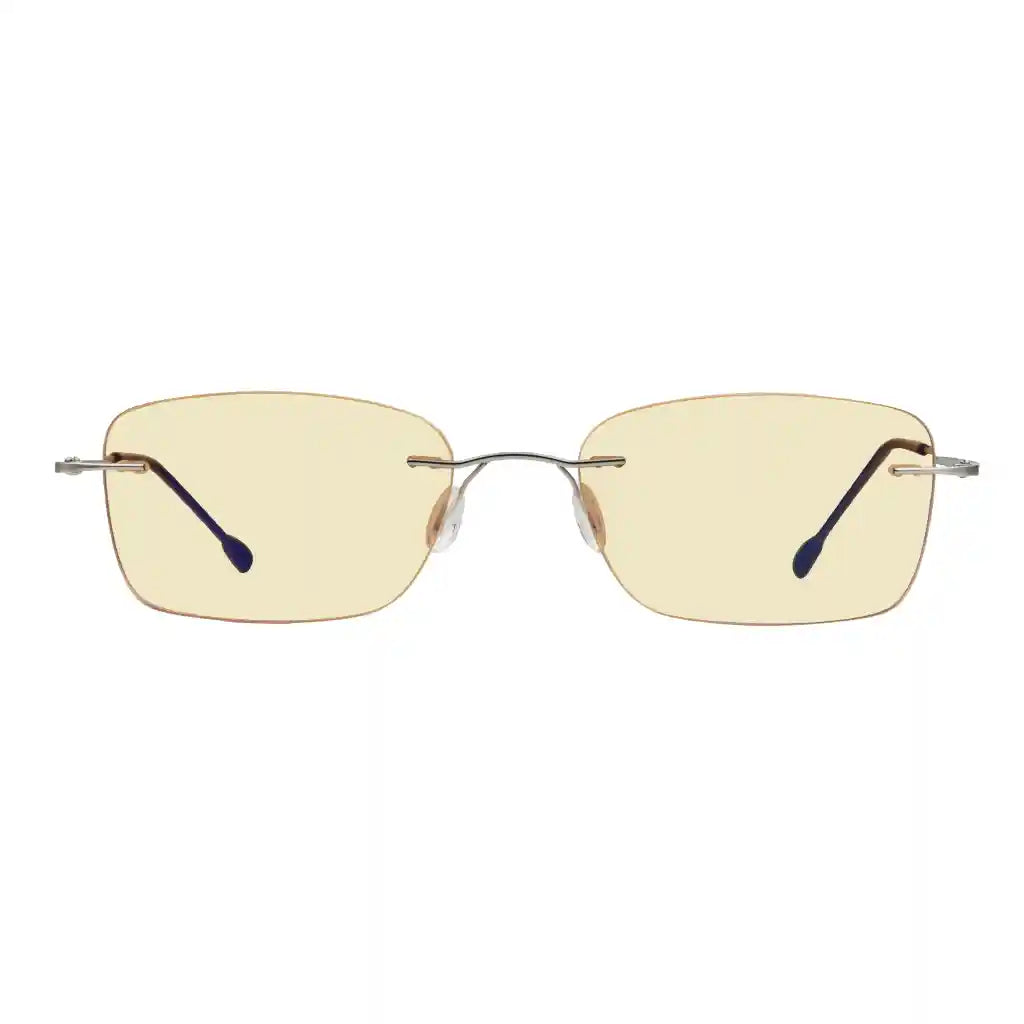 Rimless Blue Light Blocking Glasses Yellow Tinted Women Men Eyewear