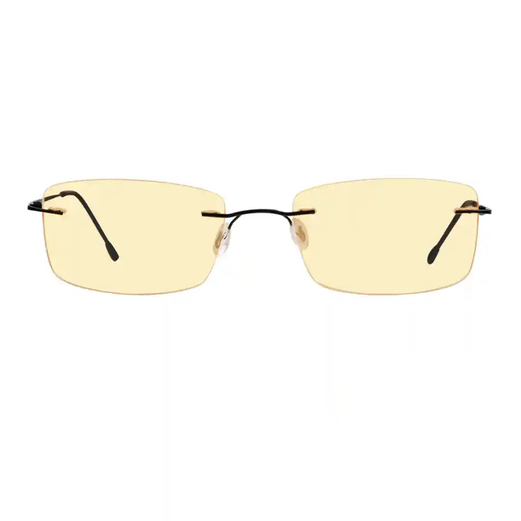 Rimless Blue Light Blocking Glasses Yellow Tinted Women Men