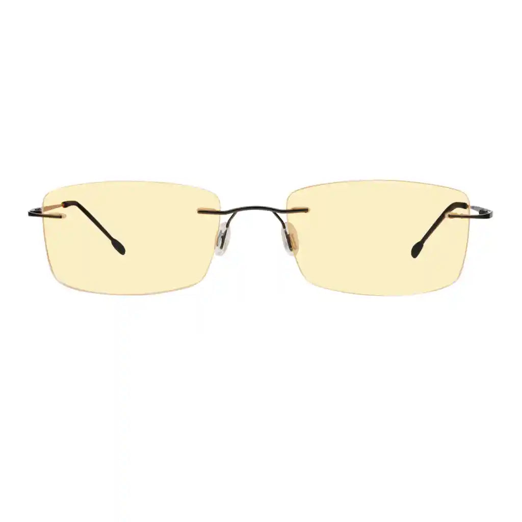 Rimless Blue Light Blocking Glasses Yellow Tinted Women Men