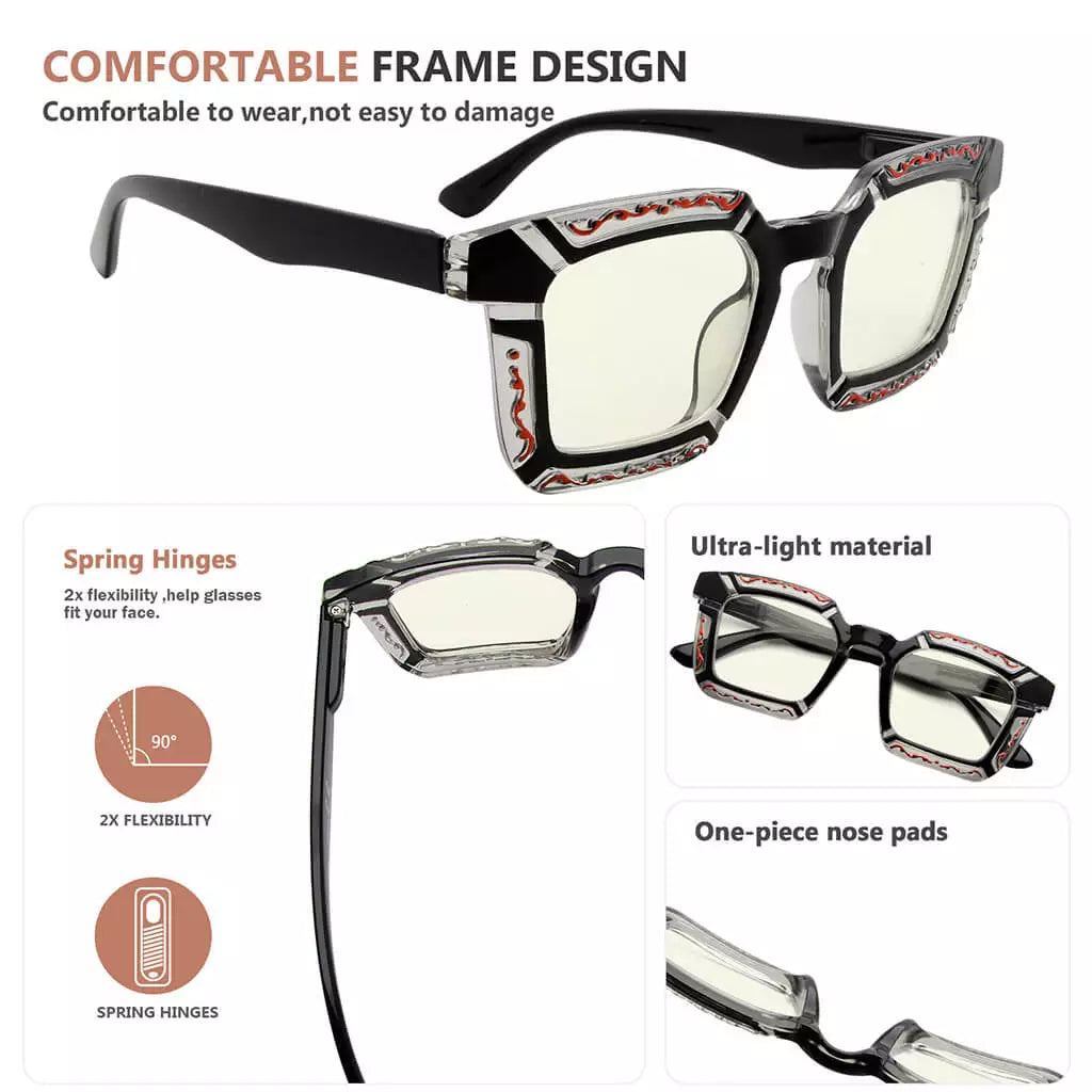 Pattern Blue Light Blocking Glasses for Women