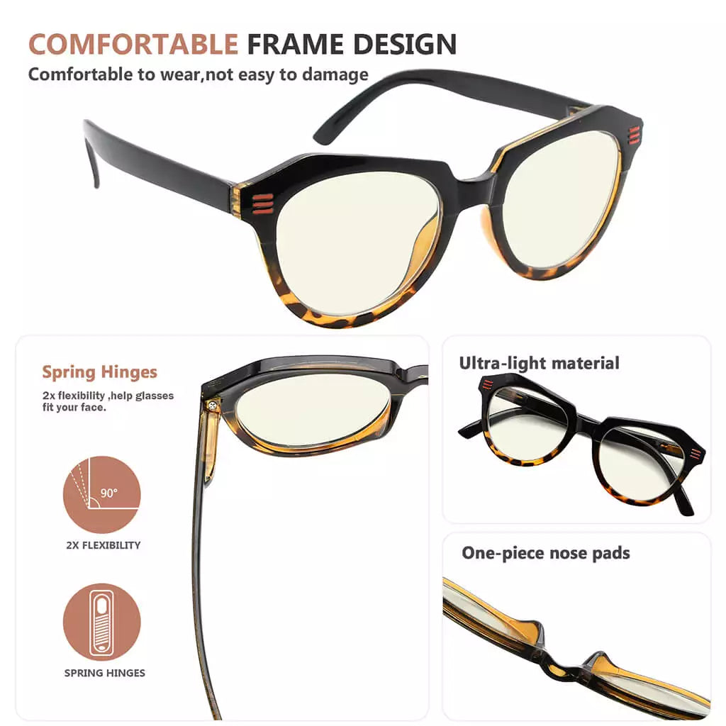 Cat Eye Blue Light Blocking Reading Glasses Women