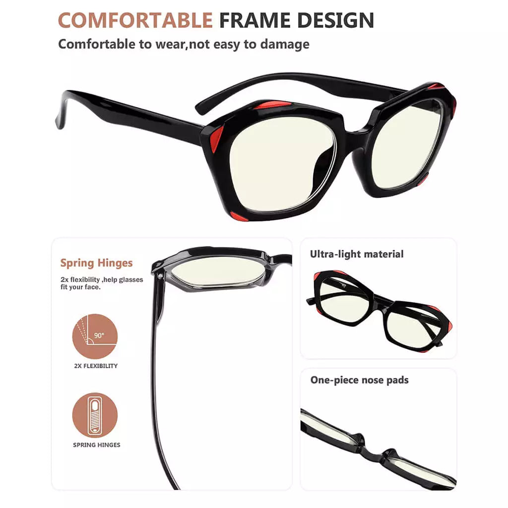 Polygon Blue Light Blocking Glasses for Women