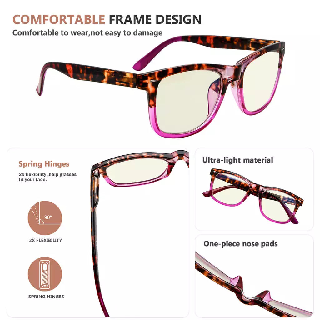 Square Blue Light Blocking Glasses for Women