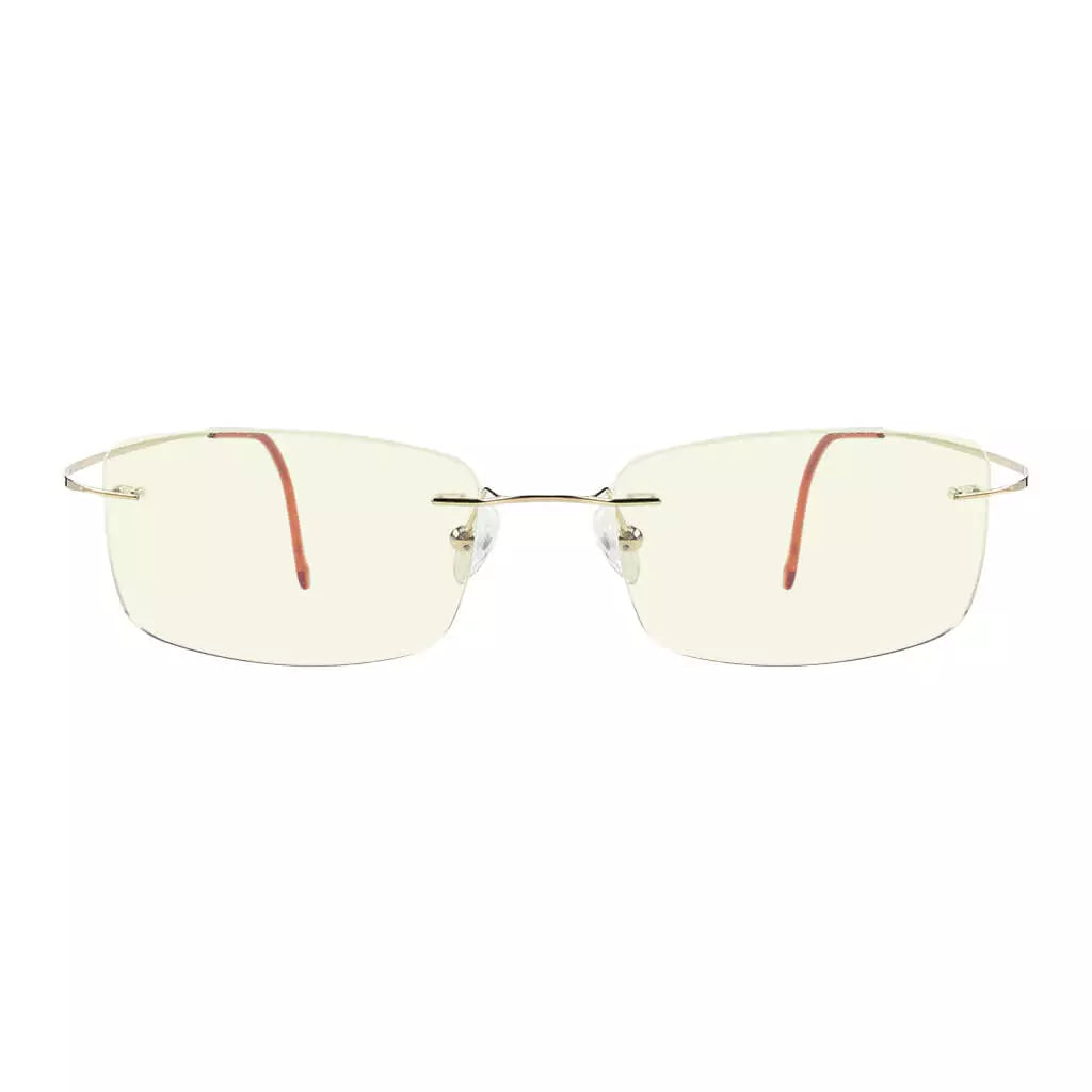 Rimless Titanium Blue Light Blocking Glasses for Women Men