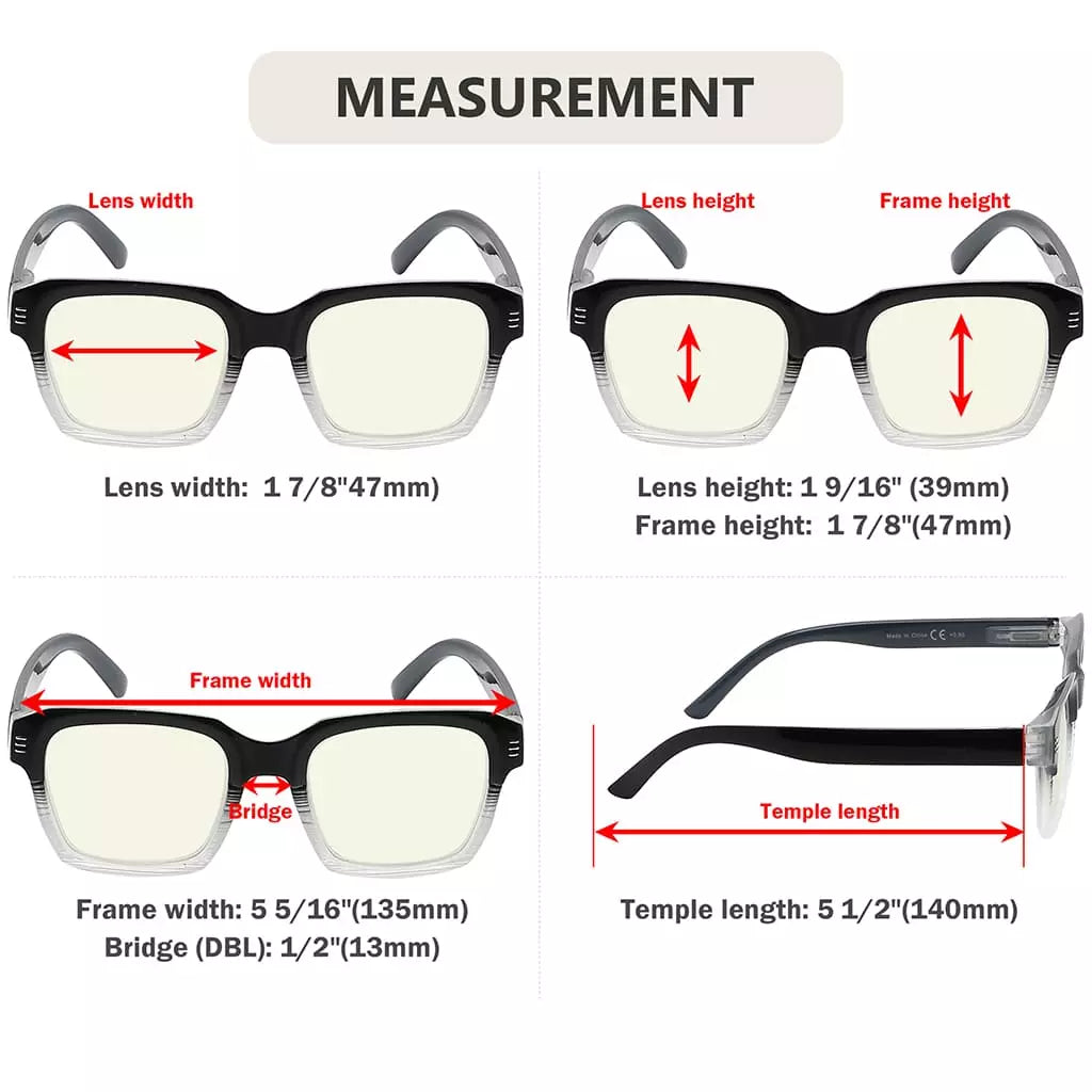 Oversized Blue Light Blocking Eyeglasses For Women