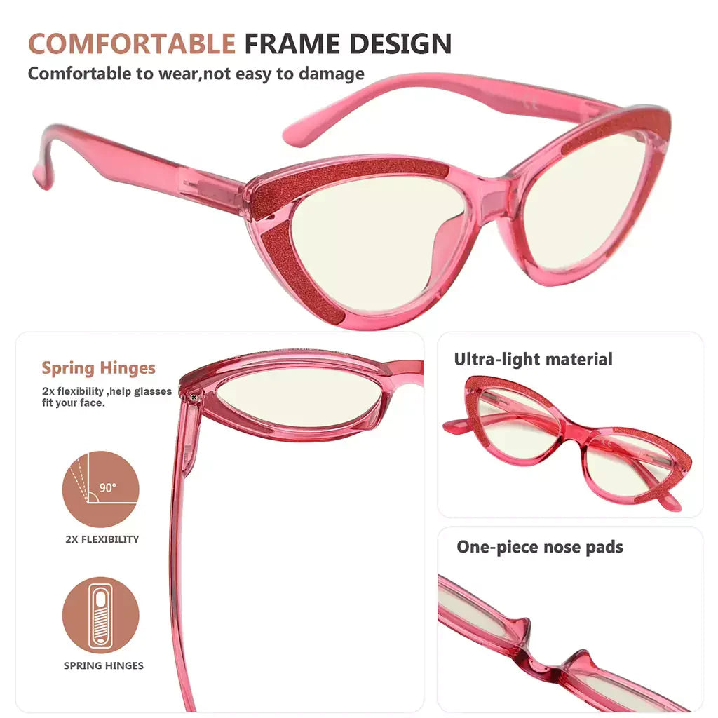 Cat Eye Blue Light Blocking Reading Glasses Women