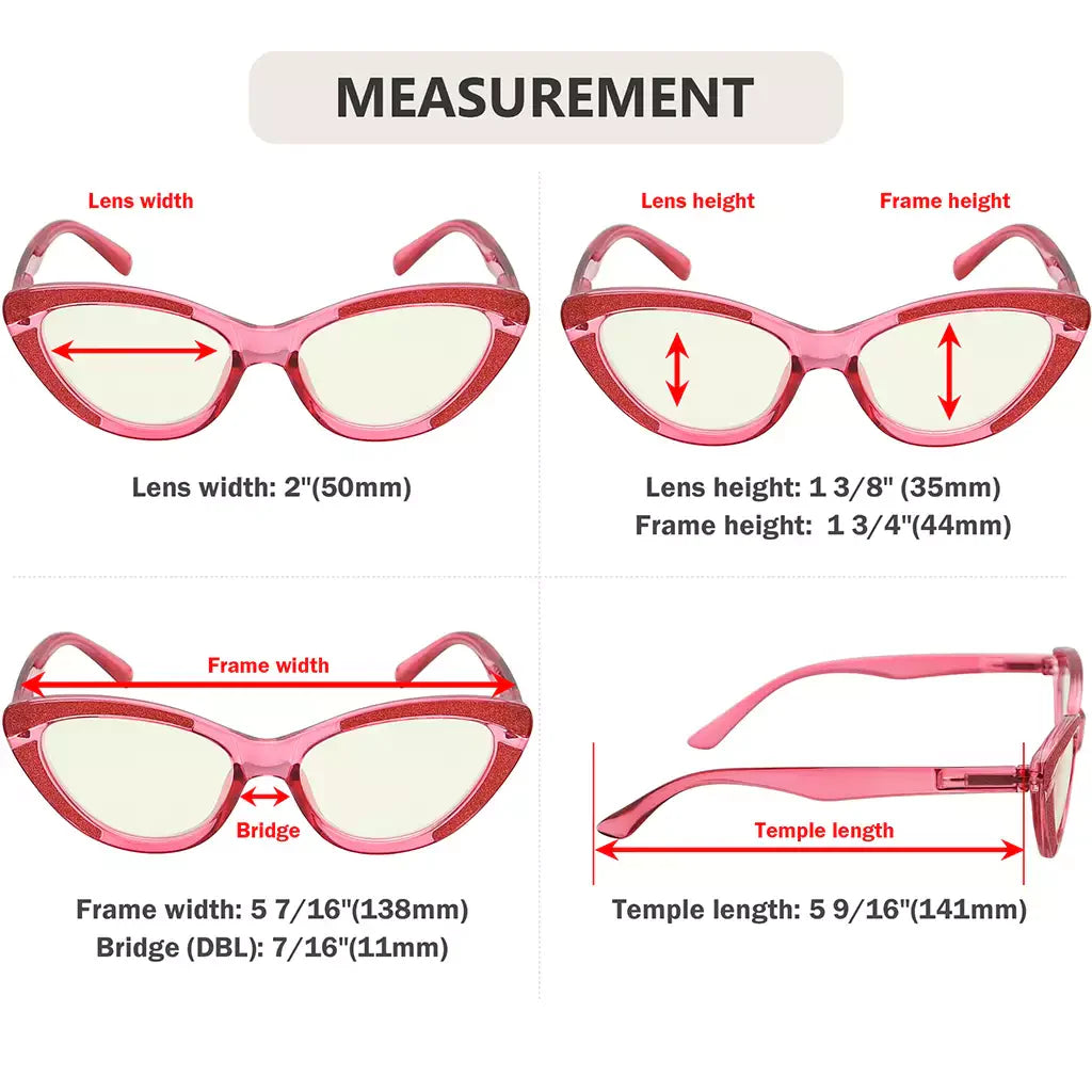 Cat Eye Blue Light Blocking Reading Glasses Women