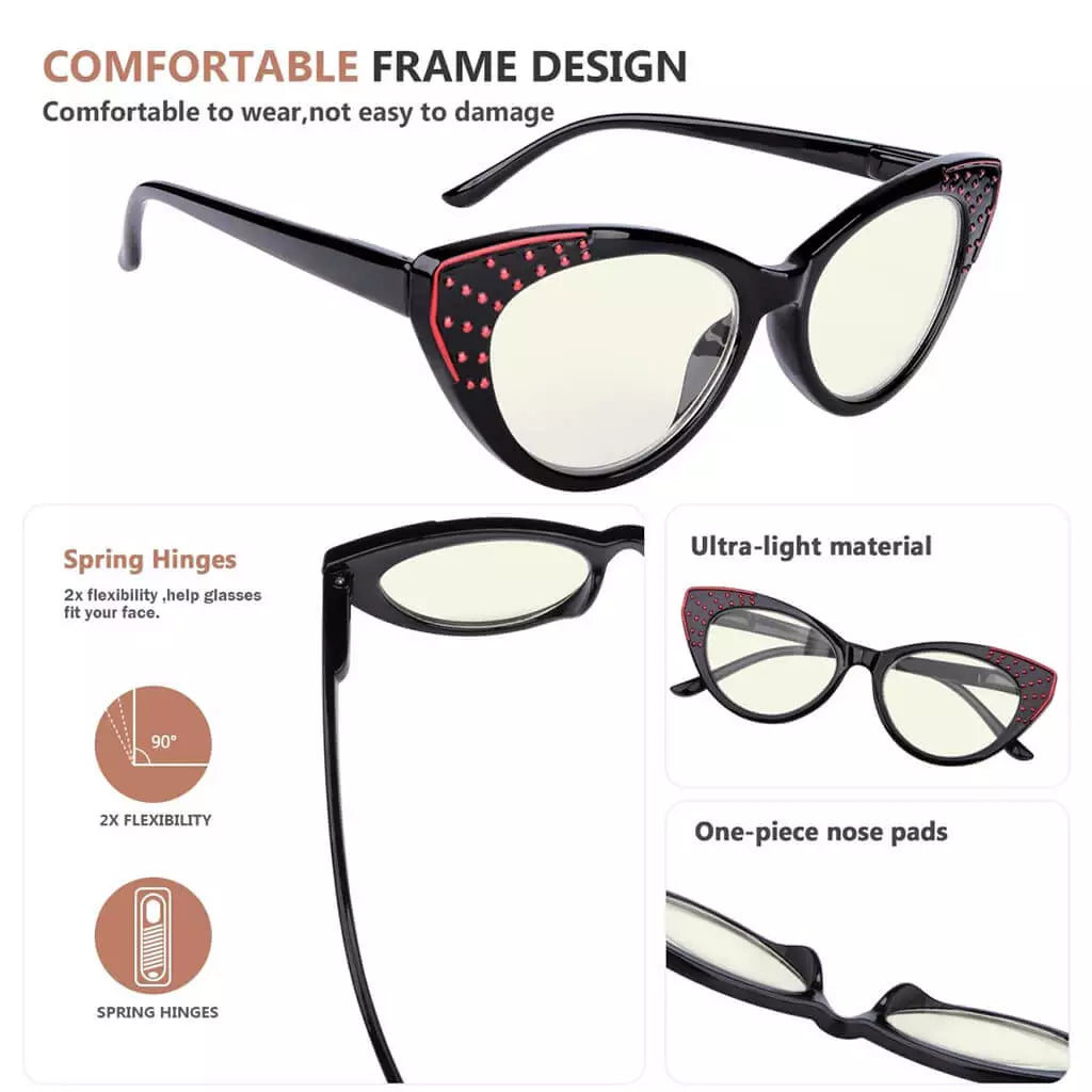 Cat-eye Blue Light Blocking Reading Glasses Women