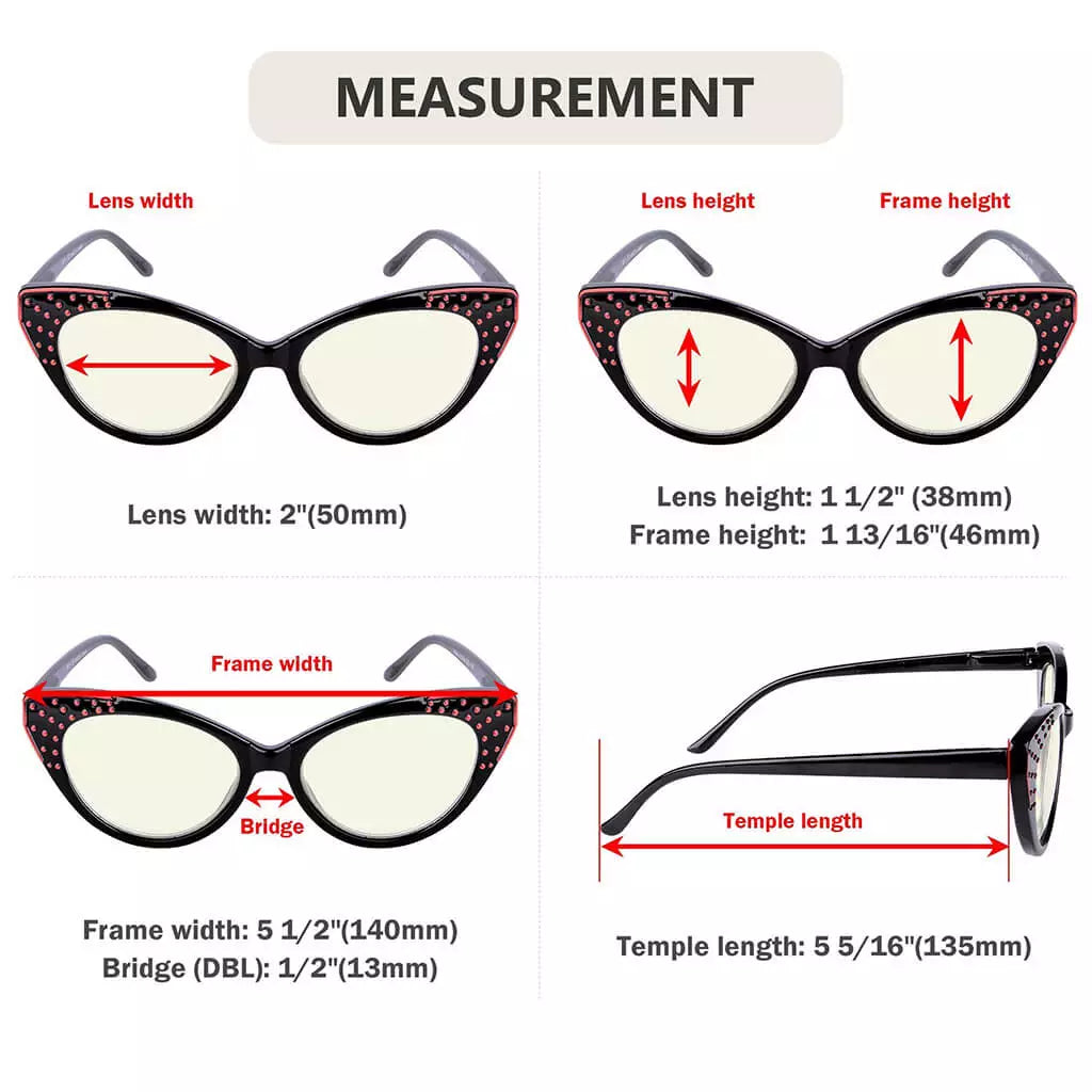 Cat-eye Blue Light Blocking Reading Glasses Women