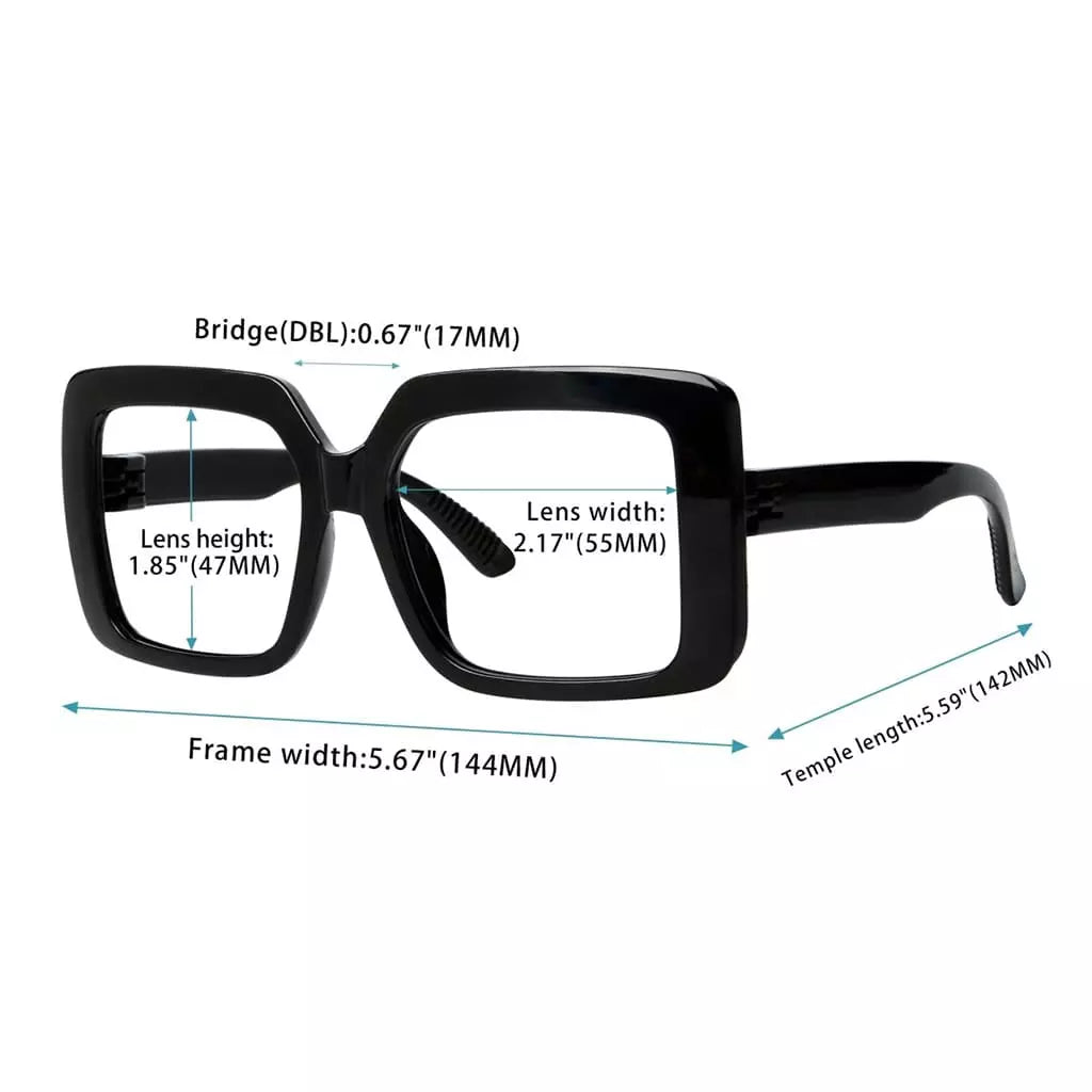 Eyeglasses Spec Oversized Screwless Metalless Glasses Women No Power