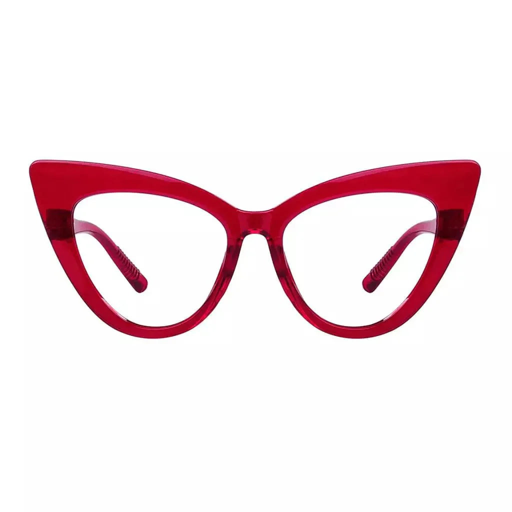 Eyeglasses Cateye Metalless Screwless Spec Women Zero Power