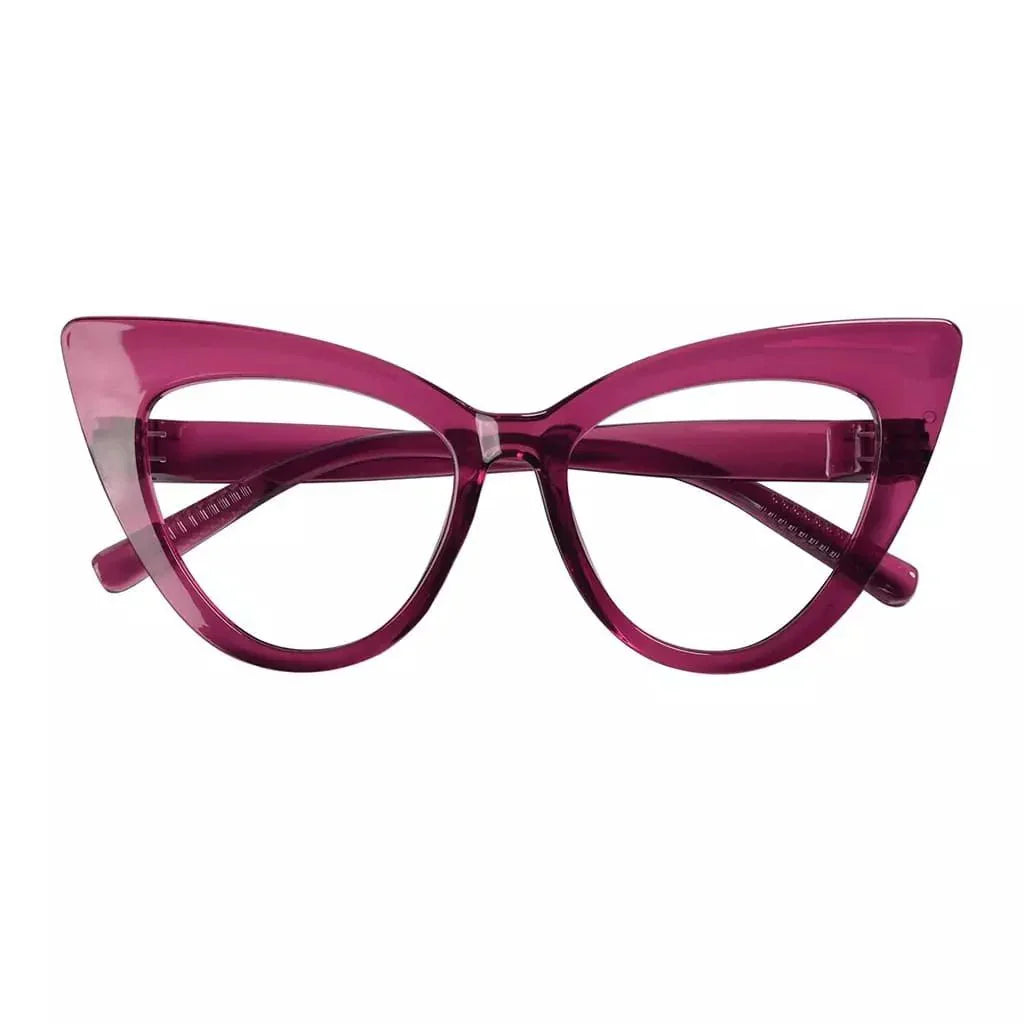 Eyeglasses Cateye Metalless Screwless Spec Women Zero Power