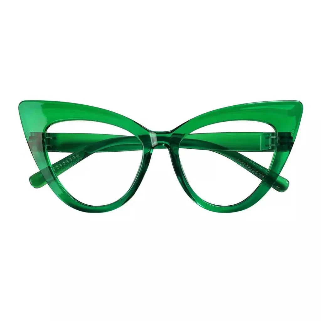 Eyeglasses Cateye Metalless Screwless Spec Women Zero Power