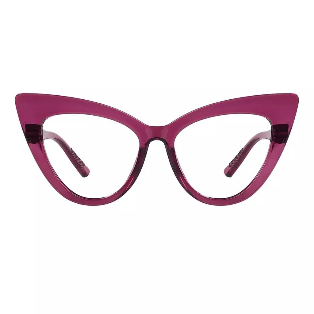 Eyeglasses Cateye Metalless Screwless Spec Women Zero Power