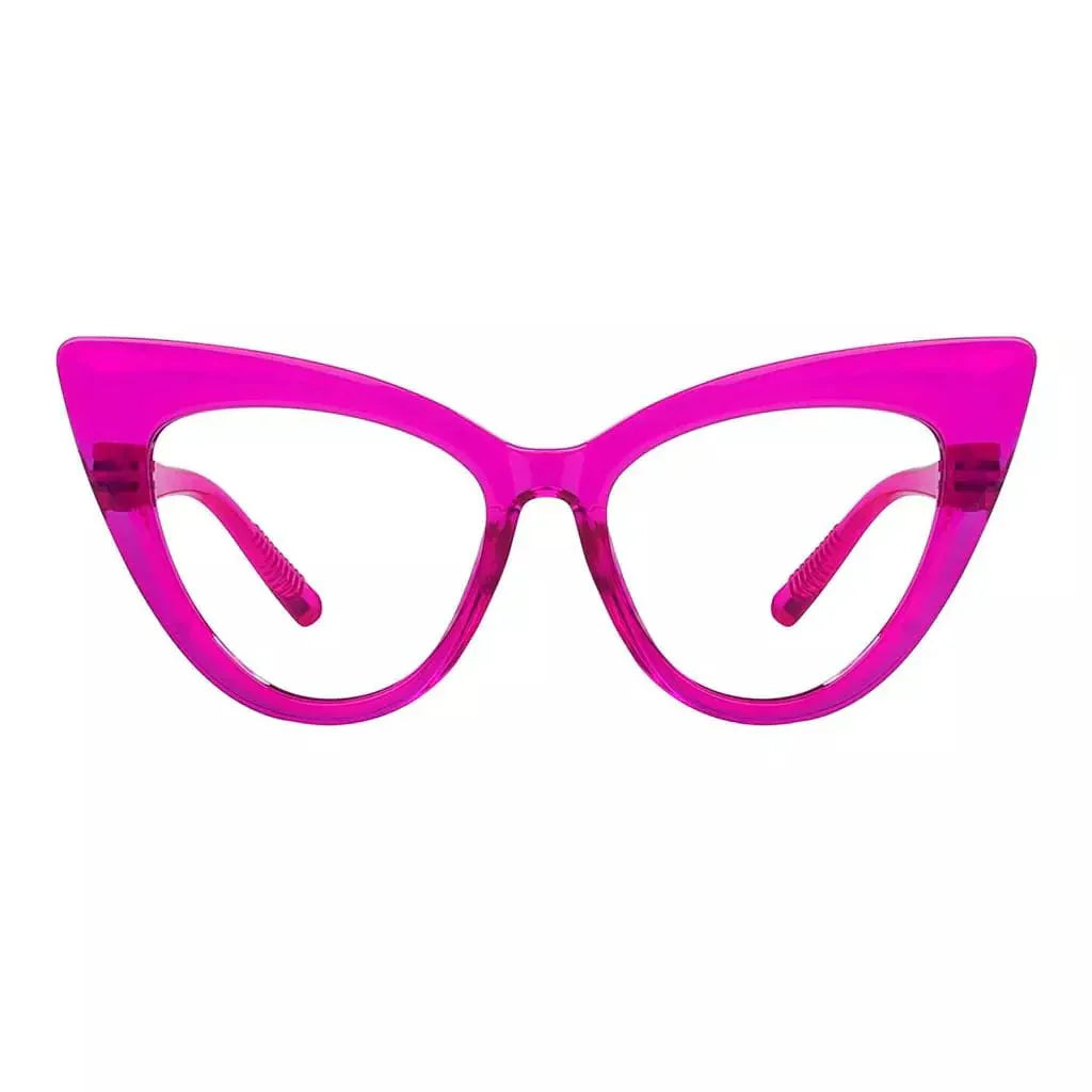 Eyeglasses Cateye Metalless Screwless Spec Women Zero Power