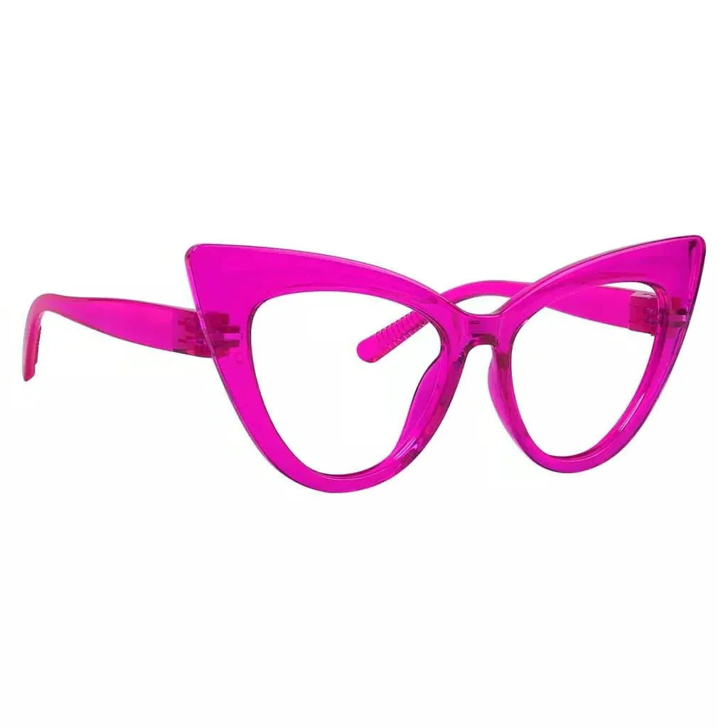 Eyeglasses Cateye Metalless Screwless Spec Women Zero Power