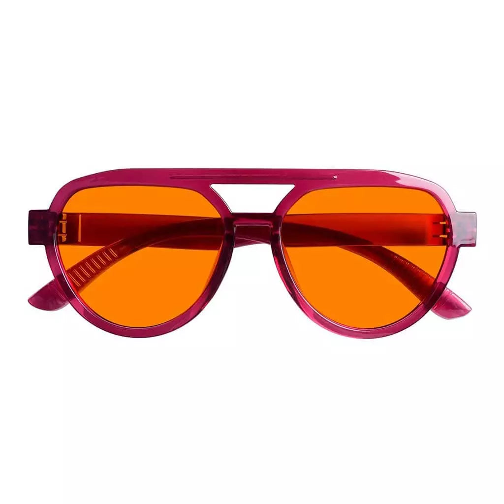Cgccn 100% Blue Light Blocking Metalless Screwless Glasses Orange Tinted Lenses