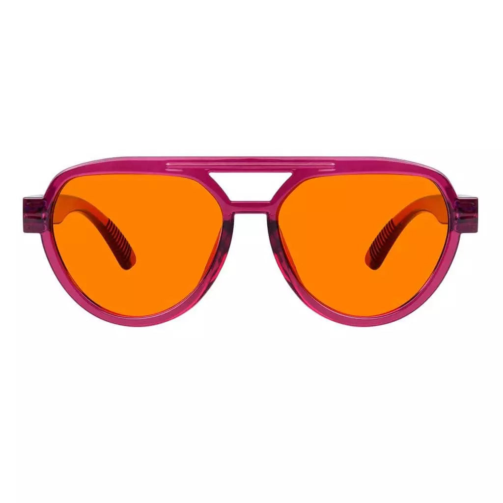 Cgccn 100% Blue Light Blocking Metalless Screwless Glasses Orange Tinted Lenses