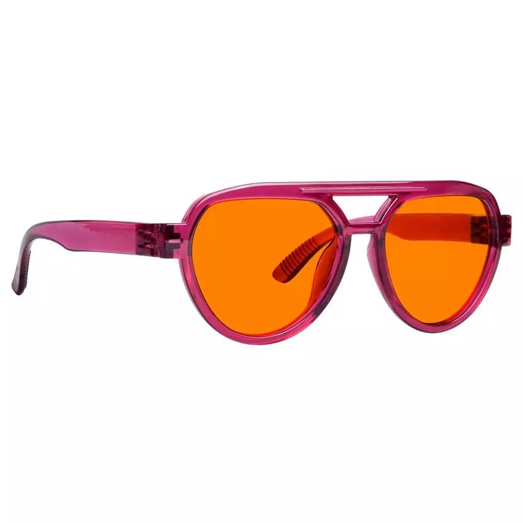 Cgccn 100% Blue Light Blocking Metalless Screwless Glasses Orange Tinted Lenses