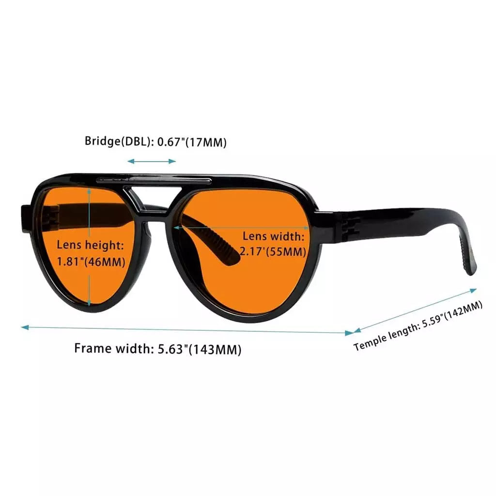 Cgccn 100% Blue Light Blocking Metalless Screwless Glasses Orange Tinted Lenses