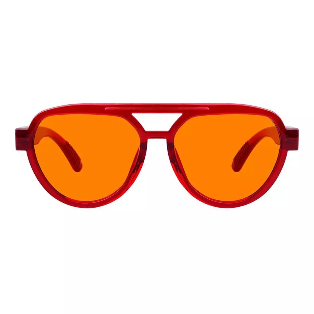 Cgccn 100% Blue Light Blocking Metalless Screwless Glasses Orange Tinted Lenses