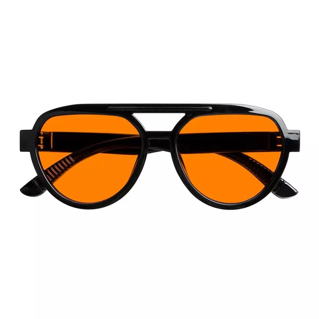 Cgccn 100% Blue Light Blocking Metalless Screwless Glasses Orange Tinted Lenses