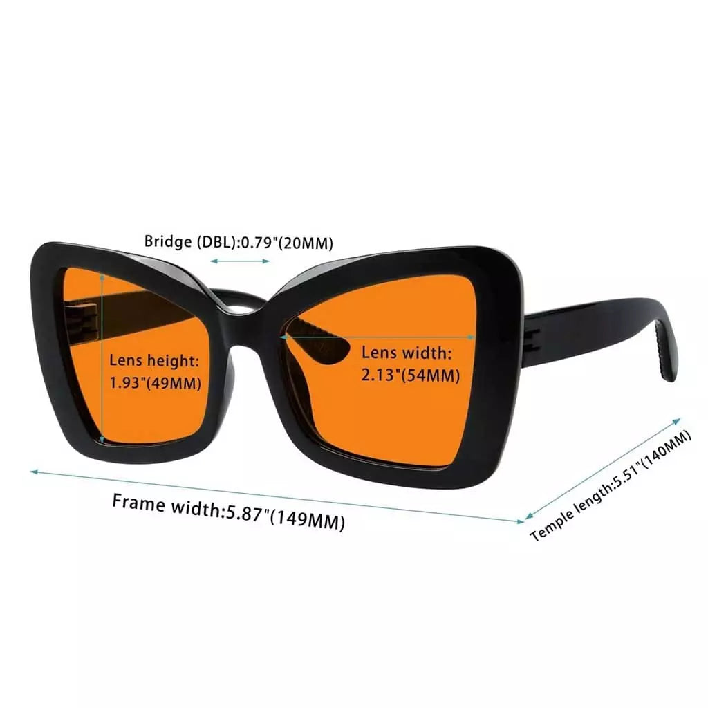 100% Blue Blocking Glasses Nighttime Oversized Metalless R2315-B98