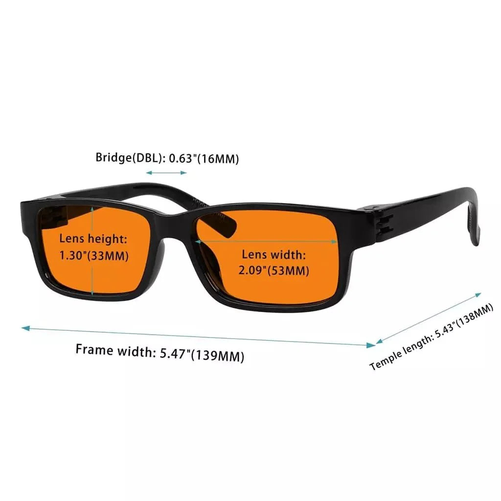100% Blue Blocking Glasses Orange Lenses Metalless Screwless NR032-B98