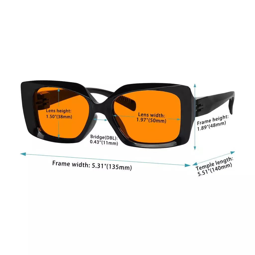 100% Blue Blocking Glasses Orange Metalless Screwless Women