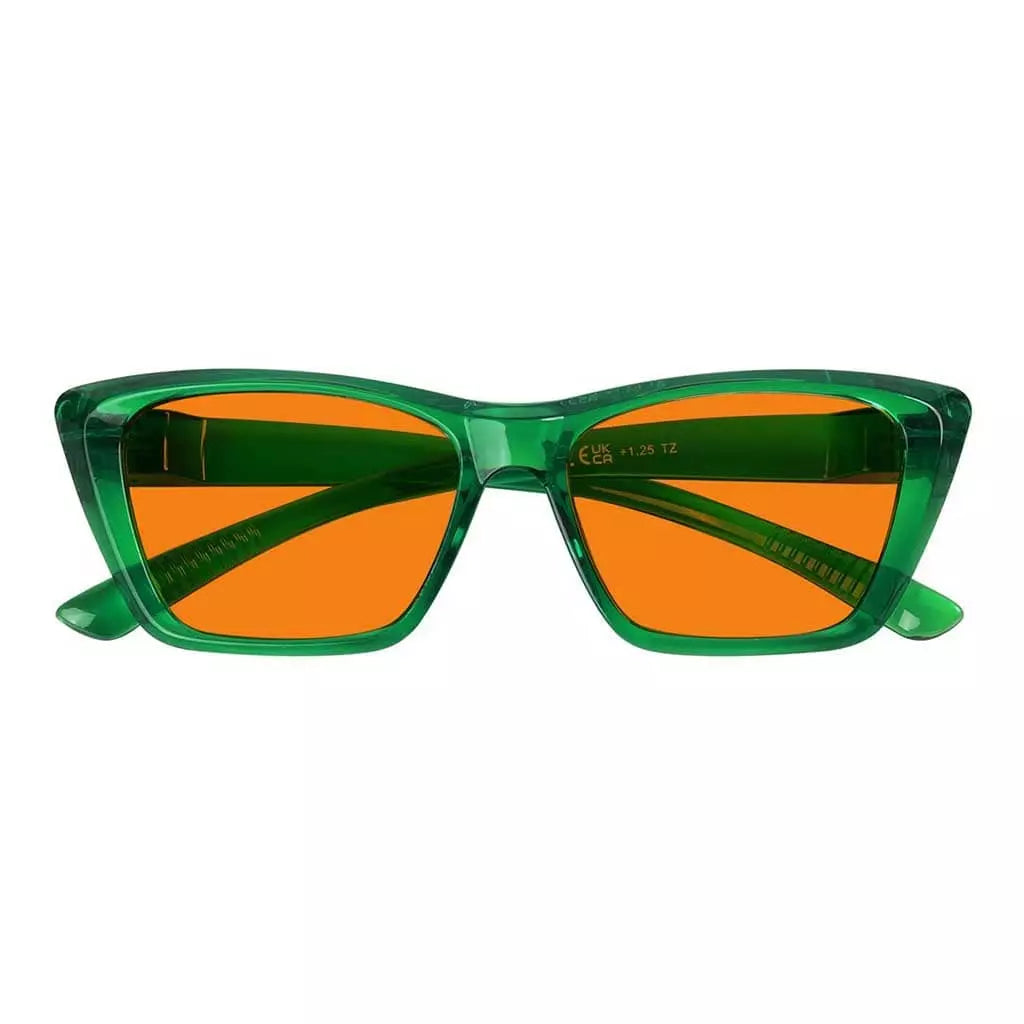 100% Blue Light Blocking Glasses Cat-eye Metalless Women R2514-B98