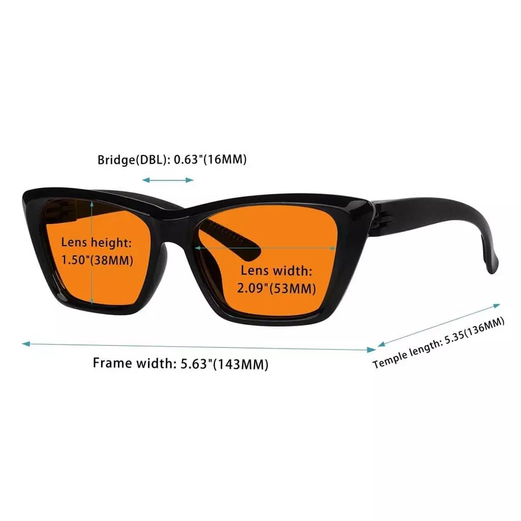 100% Blue Light Blocking Glasses Cat-eye Metalless Women R2514-B98