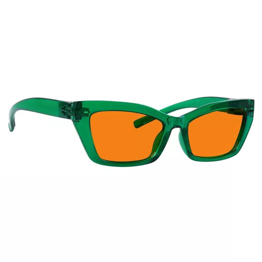 100% Blue Blocking Glasses Orange Lens Cat-eye Metalless Screwless R2516-B98