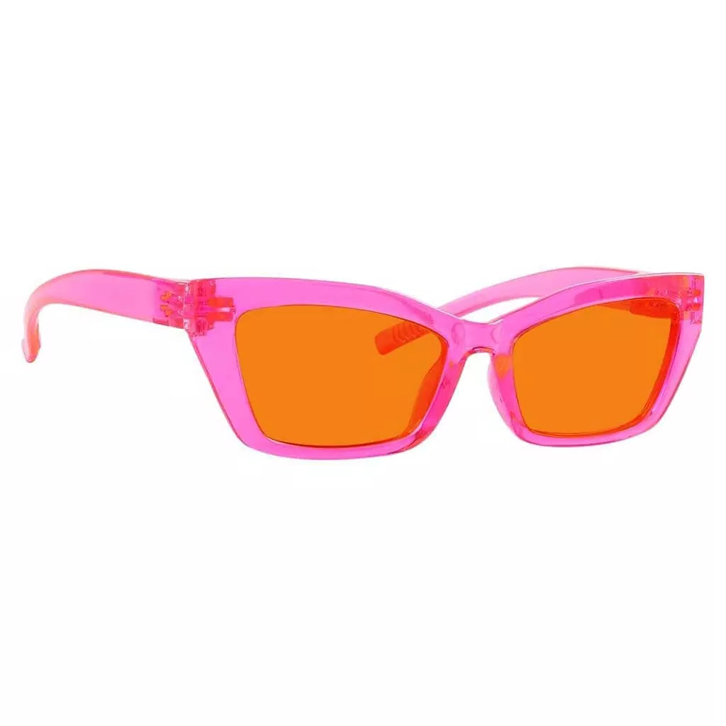 100% Blue Blocking Glasses Orange Lens Cat-eye Metalless Screwless R2516-B98