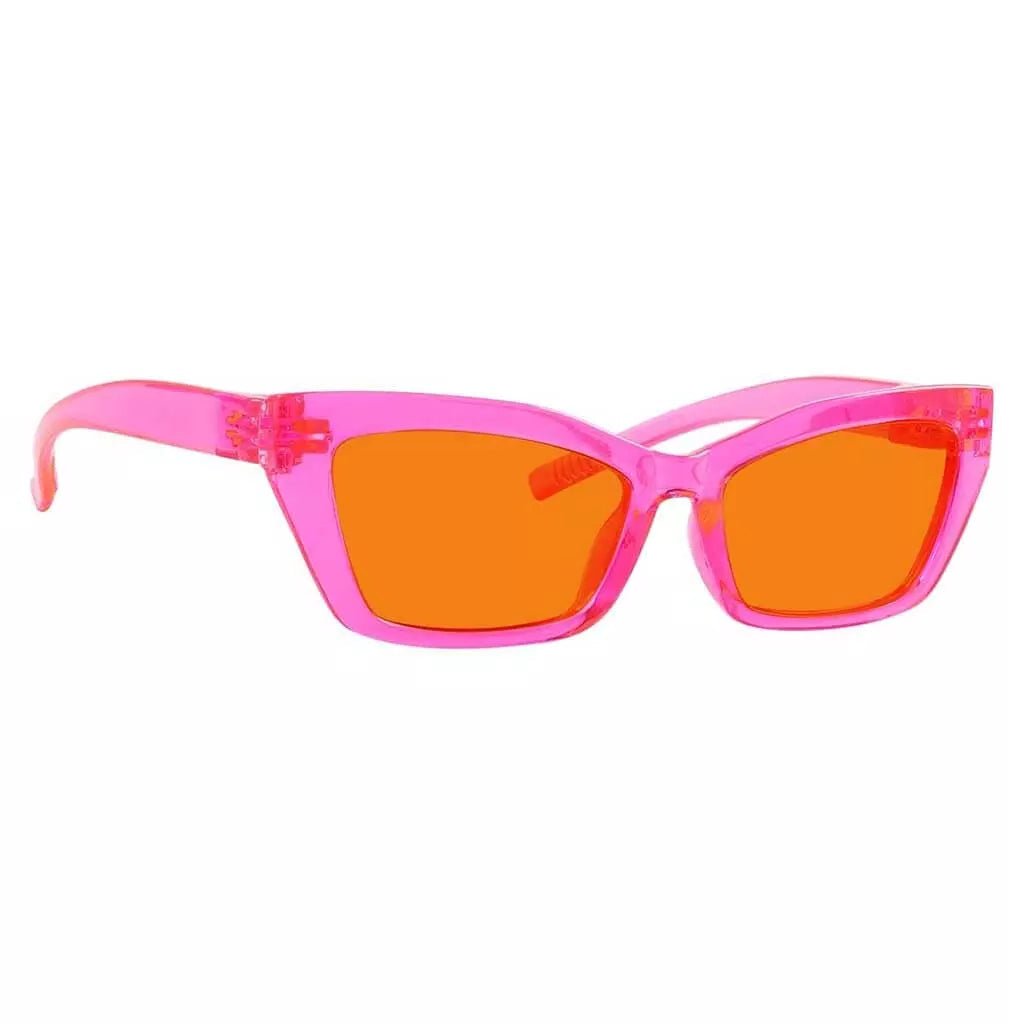 100% Blue Blocking Glasses Orange Lens Cat-eye Metalless Screwless R2516-B98