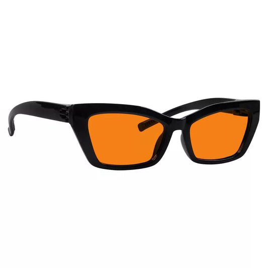 100% Blue Blocking Glasses Orange Lens Cat-eye Metalless Screwless R2516-B98