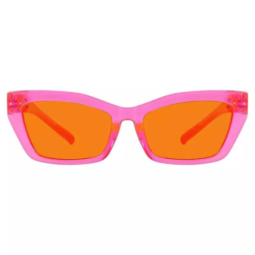 100% Blue Blocking Glasses Orange Lens Cat-eye Metalless Screwless R2516-B98