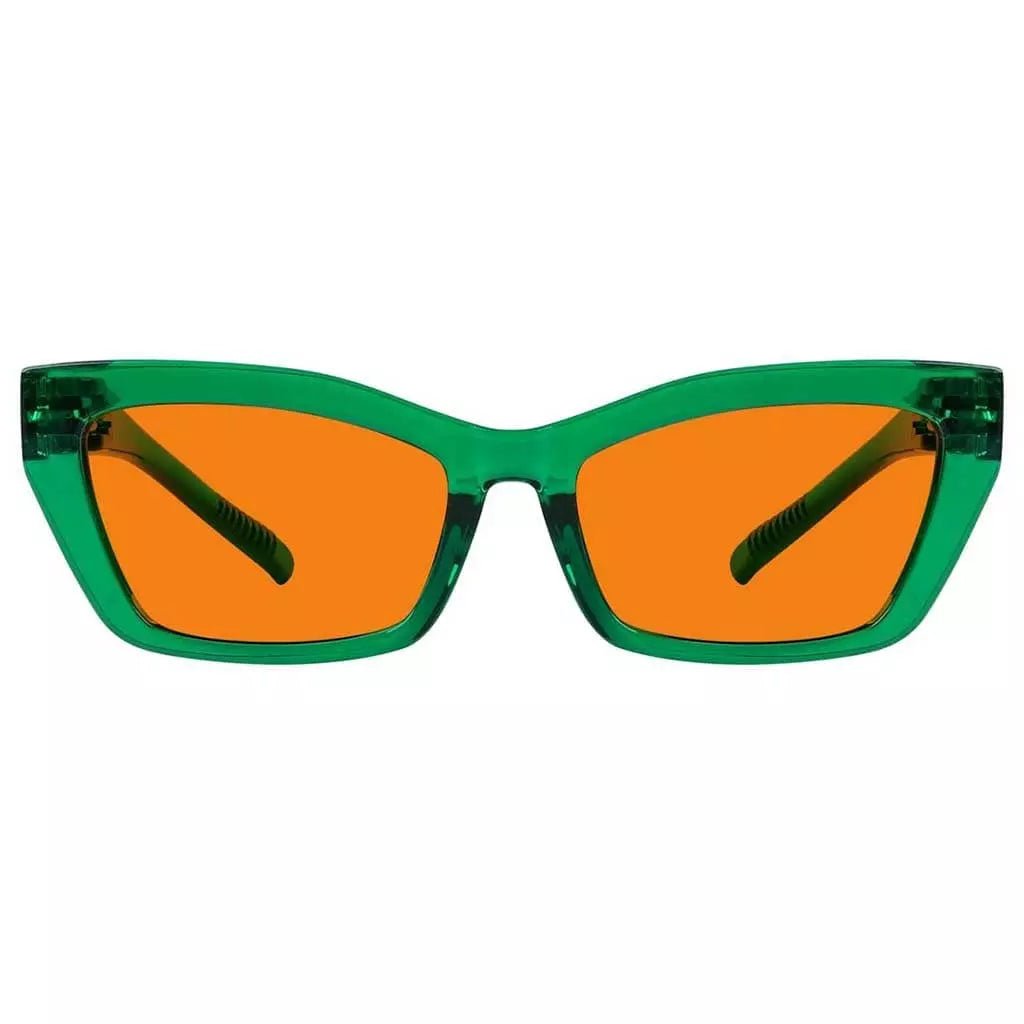 100% Blue Blocking Glasses Orange Lens Cat-eye Metalless Screwless R2516-B98