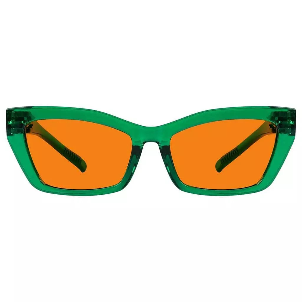 100% Blue Blocking Glasses Orange Lens Cat-eye Metalless Screwless R2516-B98