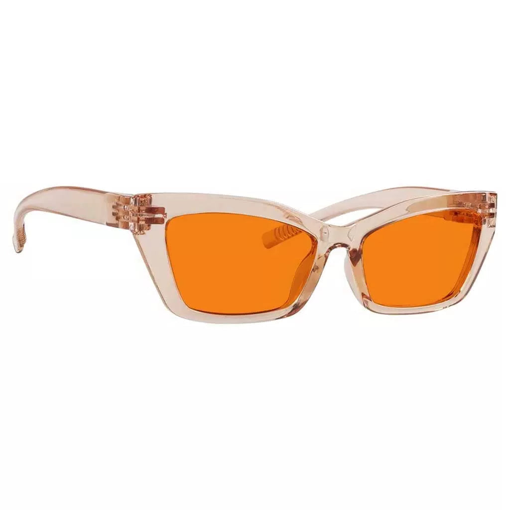 100% Blue Blocking Glasses Orange Lens Cat-eye Metalless Screwless R2516-B98