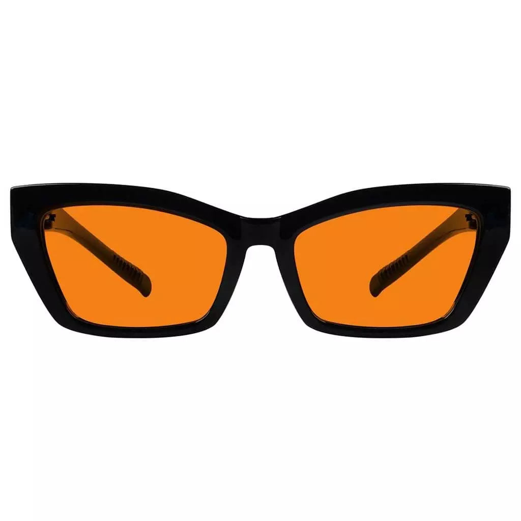 100% Blue Blocking Glasses Orange Lens Cat-eye Metalless Screwless R2516-B98