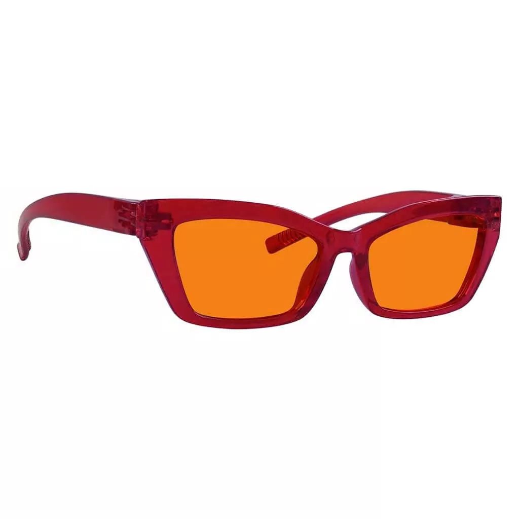 100% Blue Blocking Glasses Orange Lens Cat-eye Metalless Screwless R2516-B98