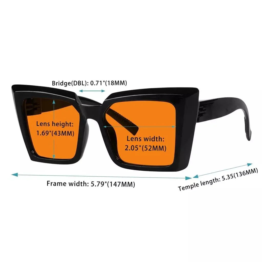 100% Blue Blocking Glasses Nighttime Large Frame Metalless NR2141-B98
