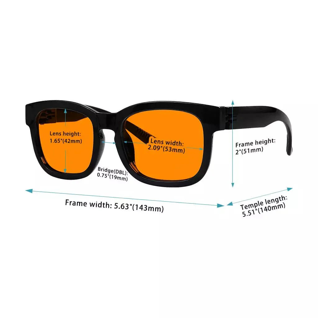 100% Blue Blocking Glasses Nighttime Oversize Metalless R033-B98