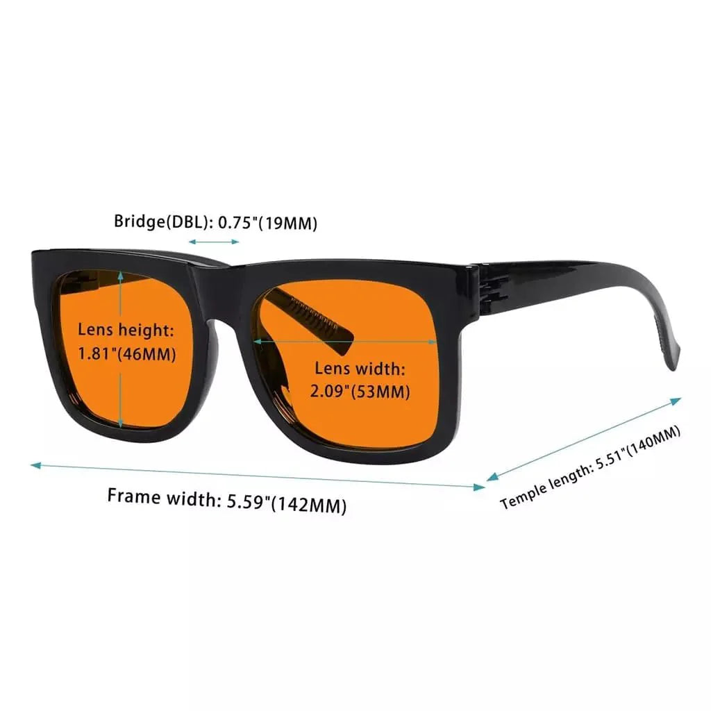 100% Blue Light Blocking Glasses Orange for?Sleep Eyeglasses R2316-B98