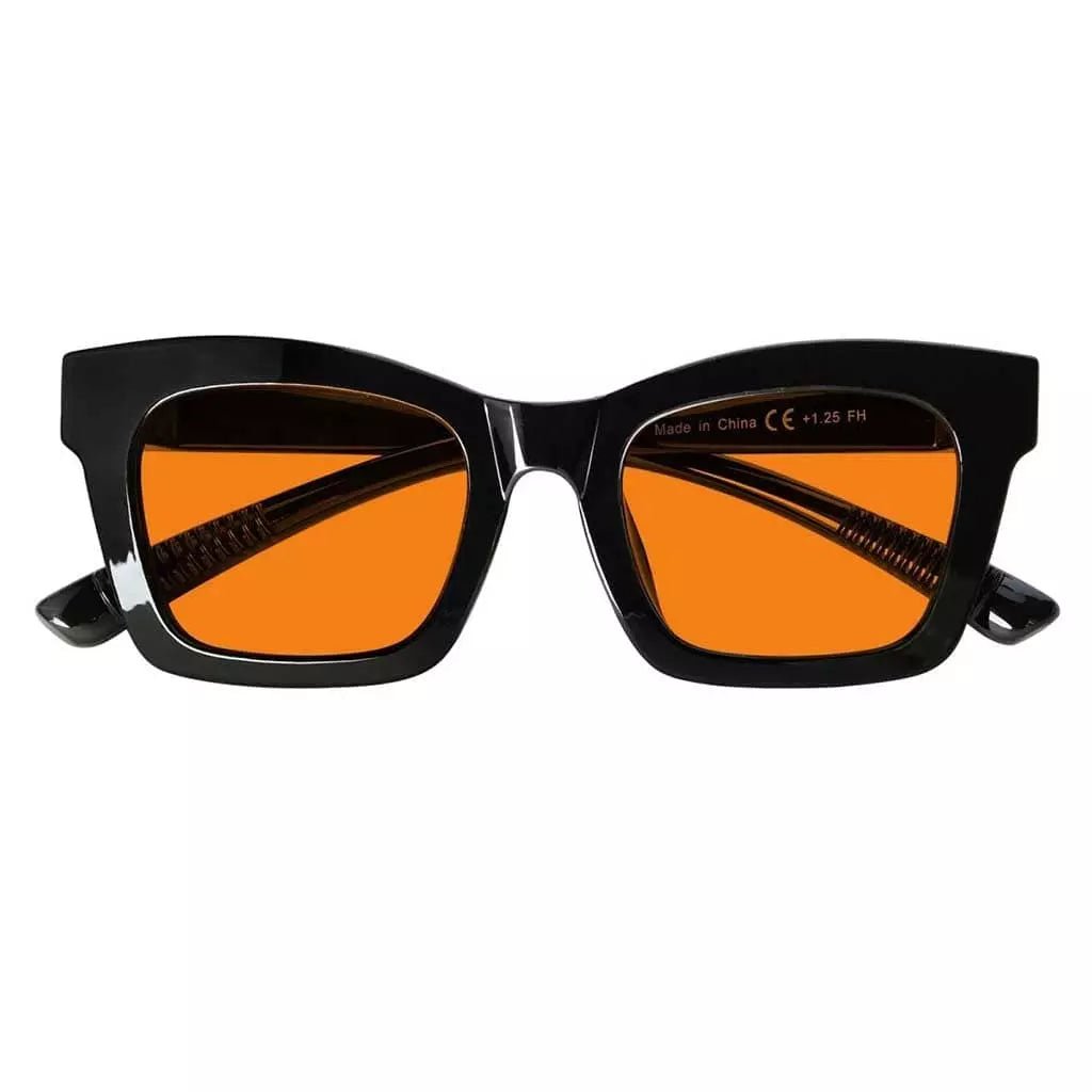 Cgcck 100% Blue Light Blocking Metalless Screwless Glasses Orange Tinted Lenses