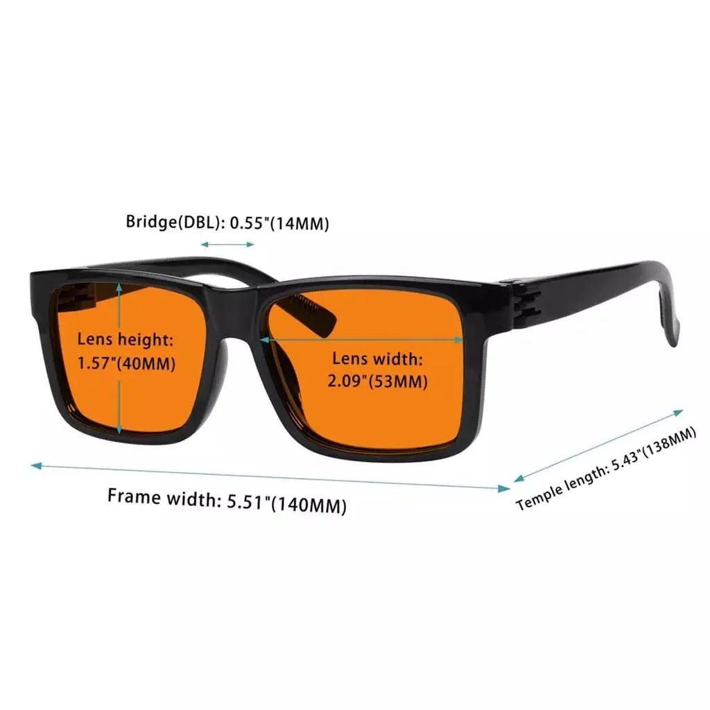 100% Blue Light Blocking Orange Lens Metalless Eyeglasses NR2142-B98