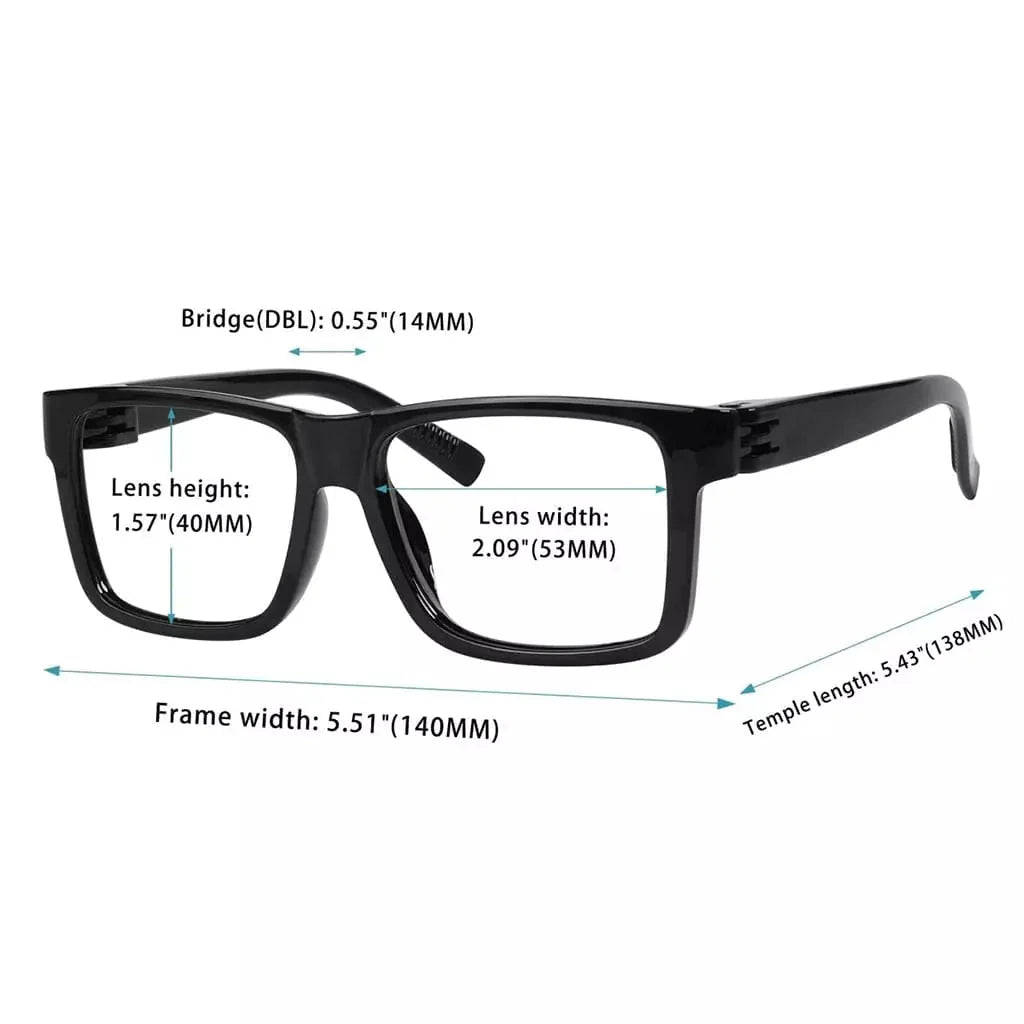 30% Blue Light Blocking Large Frame Metalless Eyeglasses Men